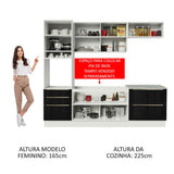 Cocina Integral 260cm Lux Blanco/Negro 01