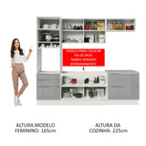 Cocina Integral 260cm Lux Blanco/Gris 01