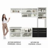 Cocina Integral 260cm Lux Blanco/Negro 08