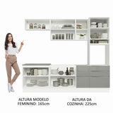 Cocina Integral 260cm Lux Blanco/Gris 08