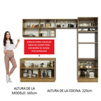 Cocina Integral 270 x 60 cm Con Mueble para Horno Marrón/Negro Lux Madesa