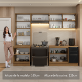 Cocina Integral 270cm Marrón/Negro Lux 04