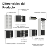Cocina Integral 340cm Blanco/Negro Lux 02