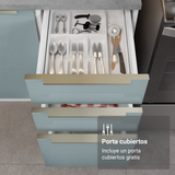 Cocina Integral 350 cm Blanco/Gris Lux Madesa 01