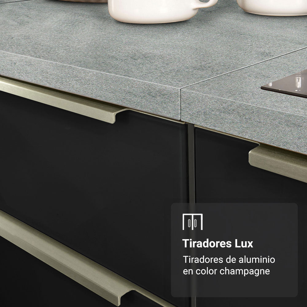 Cocina Integral 400cm Lux Blanco/Negro 01