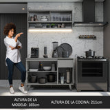 Cocina Compacta 120cm Gris Nice Madesa 02