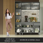 Cocina Compacta 160 cm Gris Nice Madesa