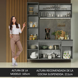 Cocina Compacta 160 cm Sin Patas Nice Gris 02