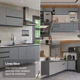 Cocina Compacta 180 cm Sin Patas Nice Gris 03