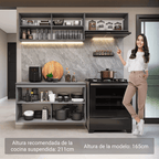 Cocina Compacta Flotante 200 cm Gris Nice Madesa
