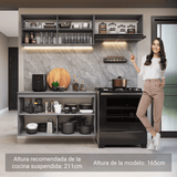 Cocina Compacta 200 cm Sin Patas Nice Gris 02