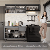 Cocina Compacta 200cm Gris Nice Madesa 03