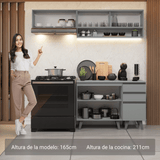 Cocina Compacta 200cm Gris Nice Madesa 13