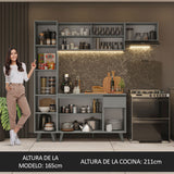 Cocina Integrale 220cm Gris Nice Madesa 01