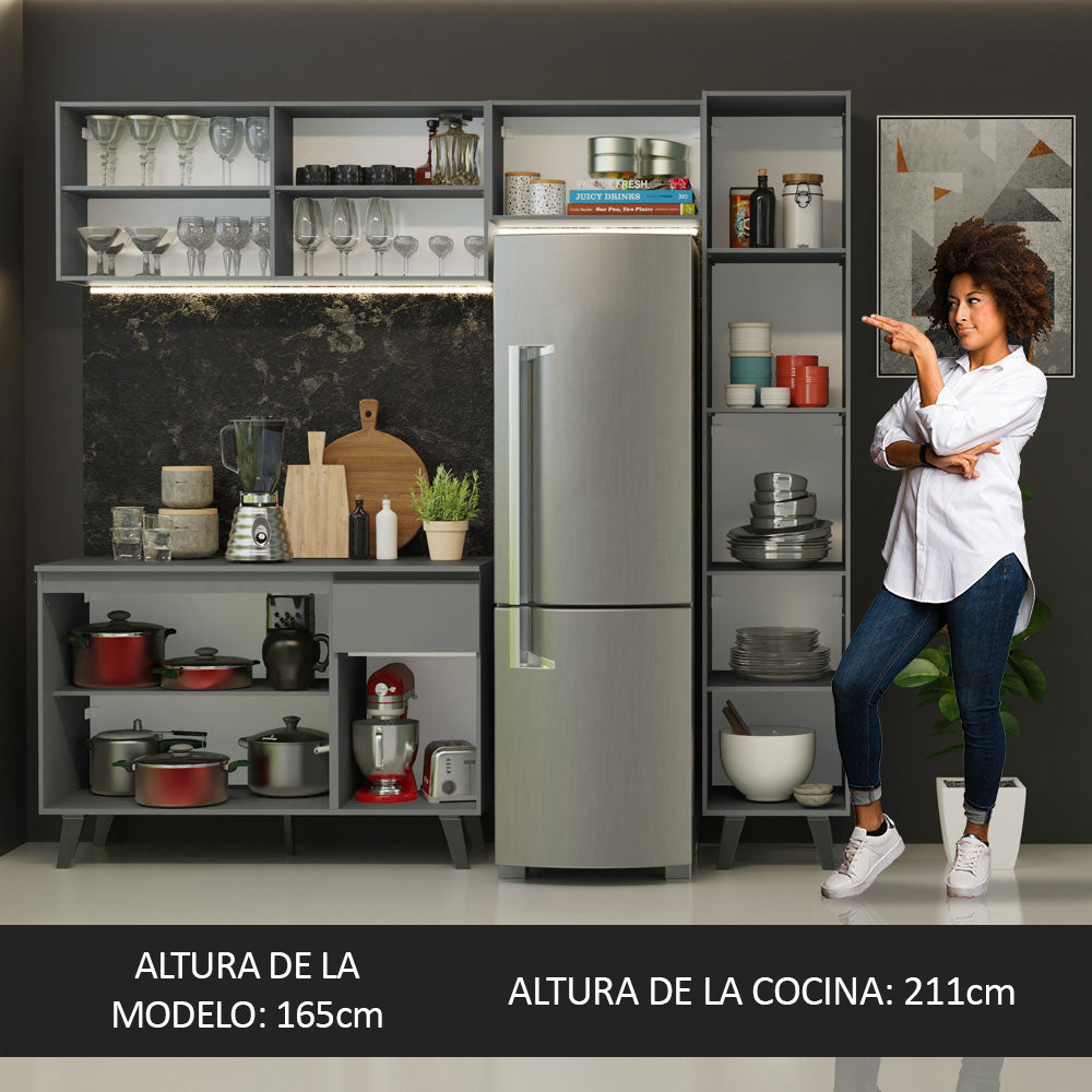 Cocina Integrale 220cm Gris Nice Madesa 03
