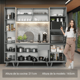 Cocina Integrale 220cm Gris Nice Madesa 05