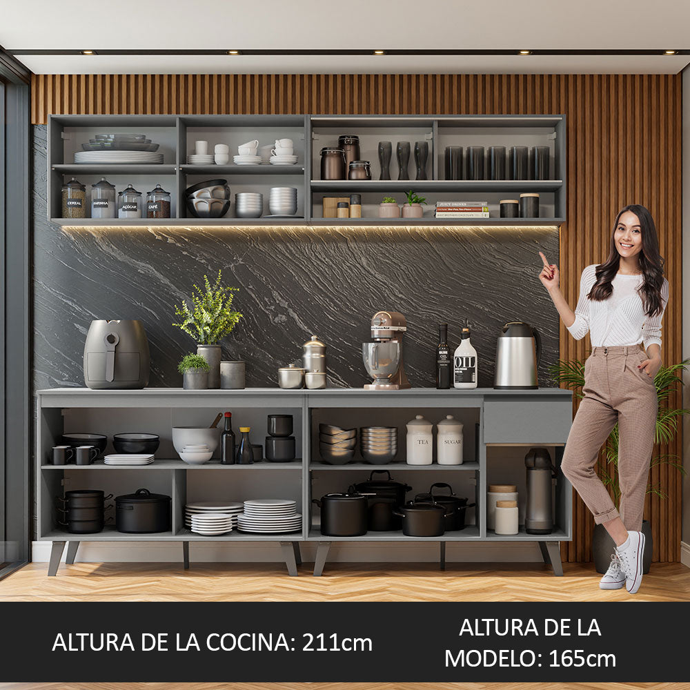 Cocina Integrale 240cm Gris Nice Madesa 02