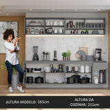 Cocina Integral 240 cm sin Patas Gris Nice 04