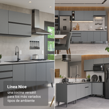 Cocina Integrale 240 cm Gris Nice Madesa 08
