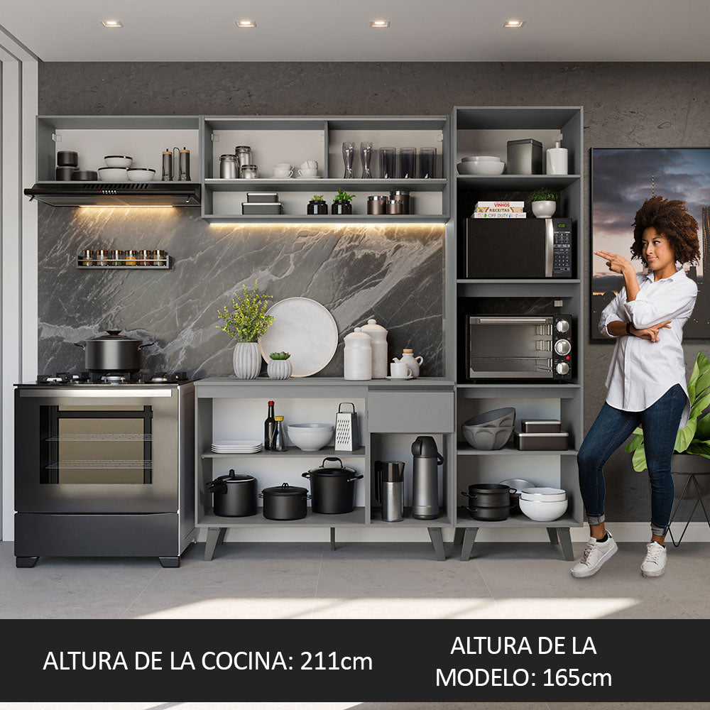 Cocina Integrale 260cm Gris Nice Madesa 04