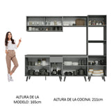 Cocina Integrale 260cm Gris Nice Madesa 07