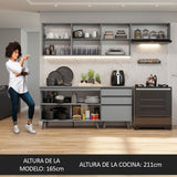 Cocina Integrale 260cm Gris Nice Madesa 12