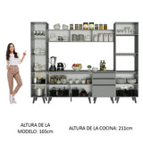 Cocina Integrale 280cm Gris Nice Madesa 01