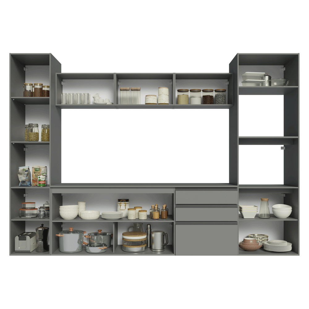 Cocina Integrale 280cm Suspendida Gris Nice Madesa 06