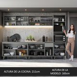 Cocina Integrale 300cm Gris Nice Madesa 02