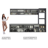 Cocina Integral 300 cm sin Patas Gris Nice 04