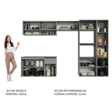 Cocina Integral 300 cm sin Patas Gris Nice 06