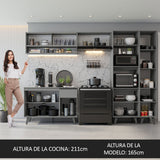 Cocina Integrale 300cm Gris Nice Madesa 08