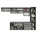 Cocina Integral Flotante 300 cm Gris Nice Madesa