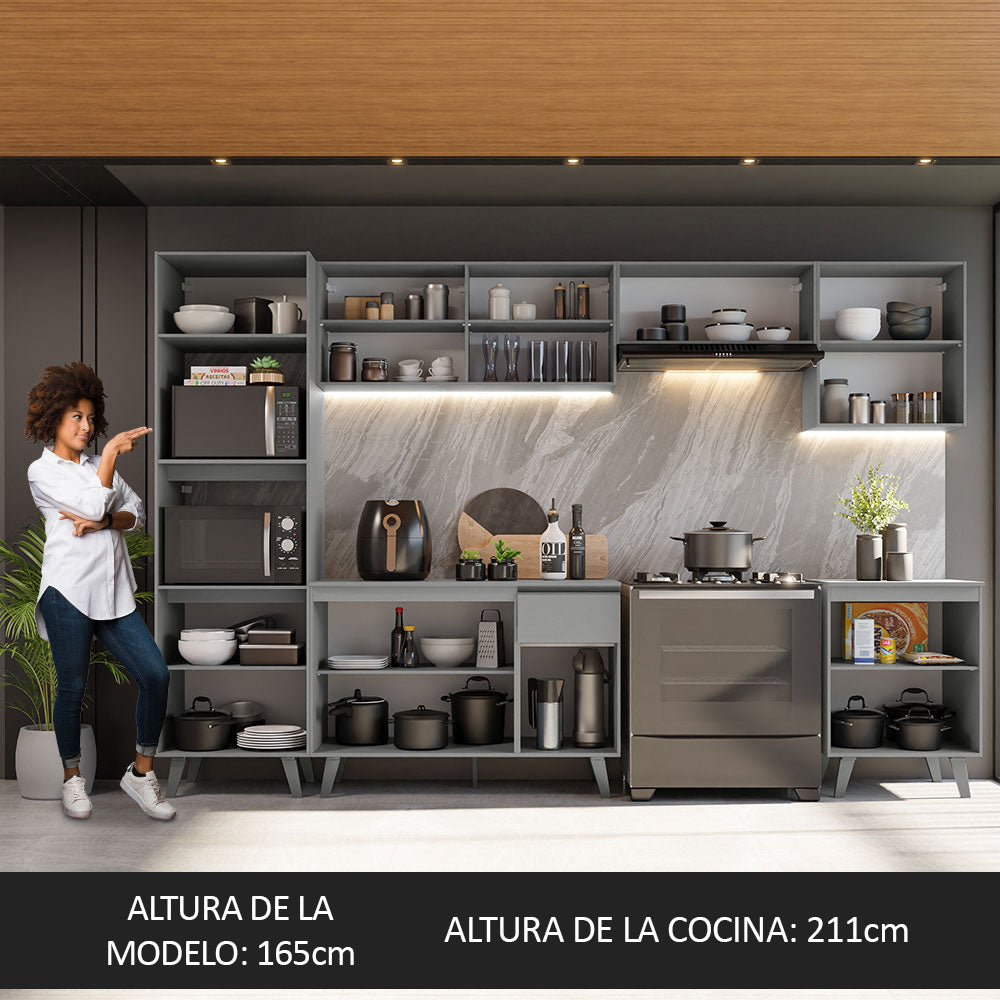 Cocina Integrale 320cm Gris Nice Madesa 01