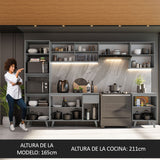 Cocina Integrale 320cm Gris Nice Madesa 01