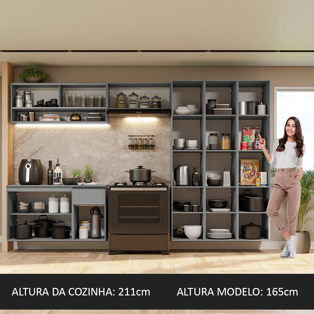Cocina Integral 320 cm sin Patas Gris Nice 05