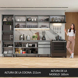 Cocina Integrale 320cm Gris Nice Madesa 08