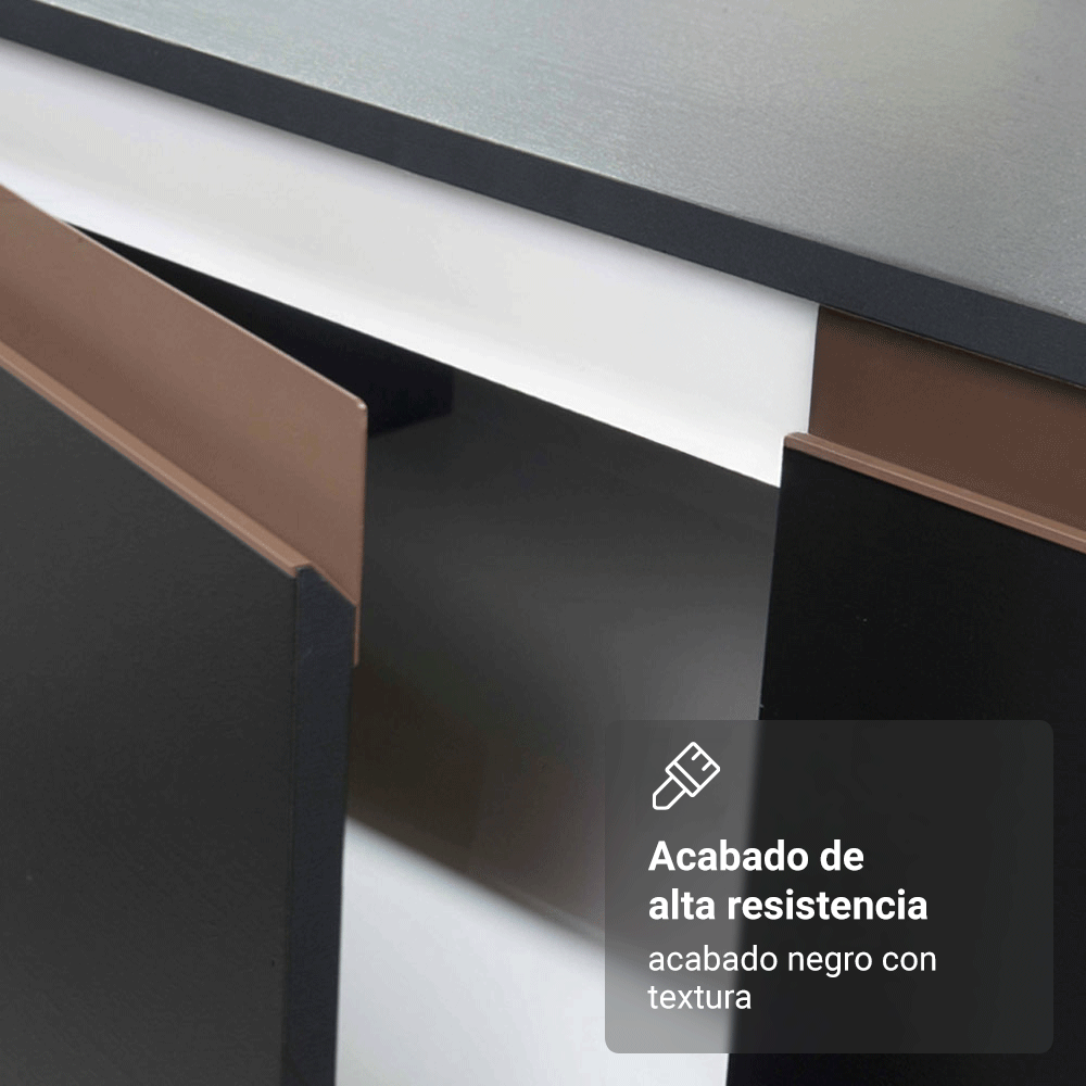 Gabinete Bajo para Fregadero 2 Puertas  Reims Negro
