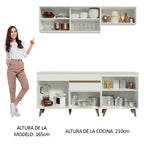 Cocina Compacta 190 x 52 cm 7 Puertas 1 Cajón Blanco Reims Madesa