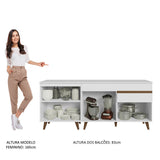 Kit con 2 Gabinetes de Cocina Madesa Reims 4 Puertas 1 Cajón (Con Encimera) Blanco