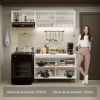 Cocina Compacta 190 x 52 cm 5 Puertas Blanco Reims Madesa 08