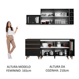 Cocina Compacta 200cm Negro Reims 01