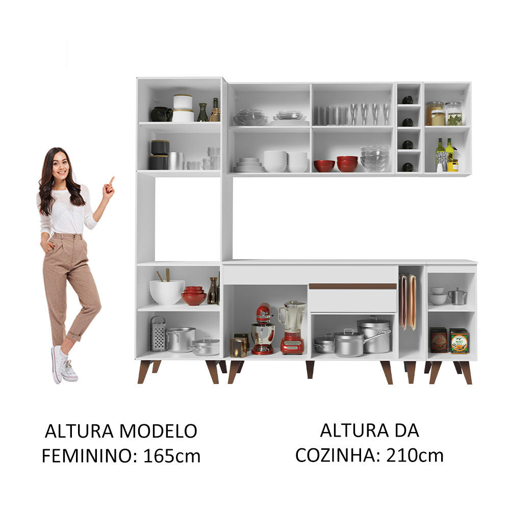 Cocina Integral 235cm Blanco Reims Madesa 02