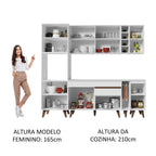 Cocina Compacta 235 cm Con Mueble para Horno Blanco Reims Madesa