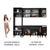 Cocina Integral 235cm Negro Reims Madesa 02