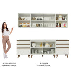 Cocina Integral 240 x 52 cm 6 Puertas 6 Cajones Blanco Reims Madesa
