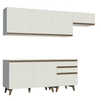 Cocina Integral 250 x 52 cm 6 Puertas 3 Cajones Blanco Reims Madesa 02