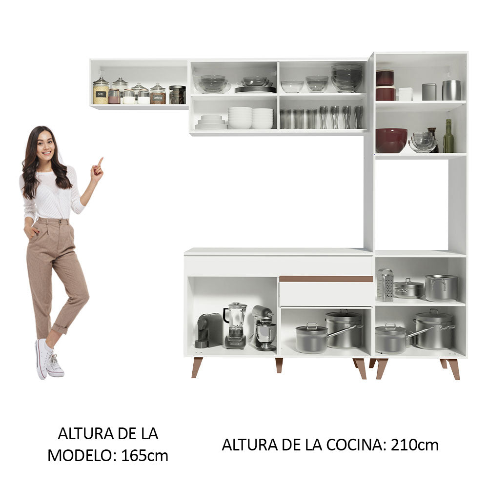 Cocina Integral 250cm Blanco Reims Madesa 03