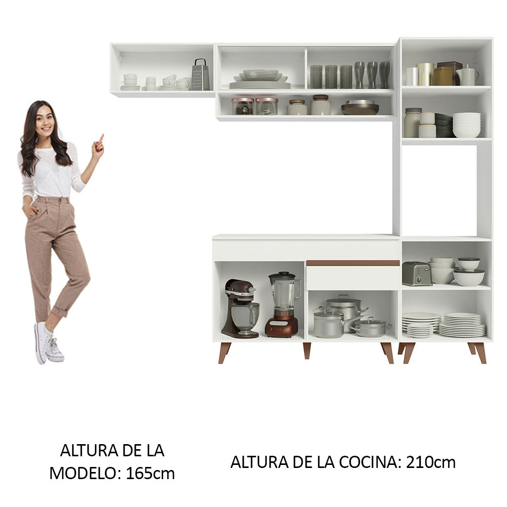 Cocina Integral 250cm Blanco Reims Madesa 04