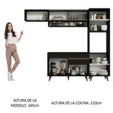 Cocina Integral 250cm Negro Reims Madesa 04